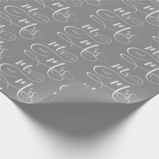 Mr. en Mrs. text trouwscript Cadeaupapier (Hoek)