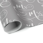 Mr. en Mrs. text trouwscript Cadeaupapier (Rol Hoek)