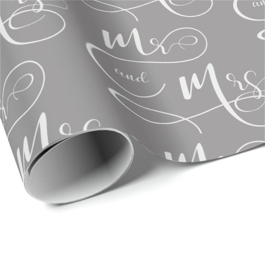 Mr. en Mrs. text trouwscript Cadeaupapier (Rol Hoek)