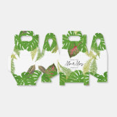 Mr. en Mrs Tropical Leaves Script Wedding Bedankdoosjes (Uitgevouwen)