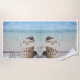 Mr en Mrs Tropical Ocean Cocktails Beach Towel Strandlaken