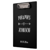 Mr. en Mrs. trouwklembord met hartpijl Klembord (Links)