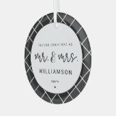 Mr en Mrs Tweede Kerstmis Samen Elegant Glas Ornament (Voorkant links)