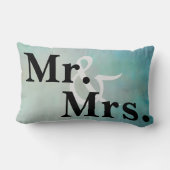 Mr. en Mrs. typografie kussen blauwgroen blauw omb (Achterkant)