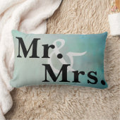 Mr. en Mrs. typografie kussen blauwgroen blauw omb (Deken)