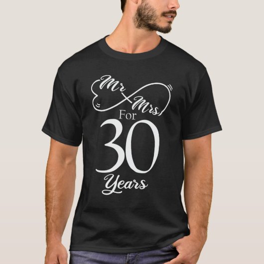 Mr. en Mrs. voor 30 jaar 30th Wedding Jubileum T-shirt (Voorkant)