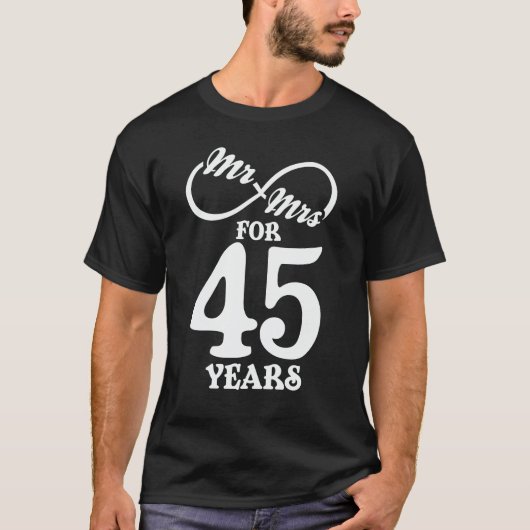 Mr. en Mrs. voor 45 jaar 45th Wedding Jubileum T-shirt (Voorkant)