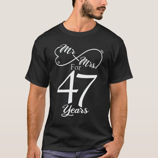 Mr. en Mrs. voor 47 jaar 47th Wedding Jubileum T-shirt (Voorkant)
