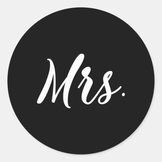 Mr en Mrs voor huwelijksreis Mrs Set Ronde Sticker (Voorkant)
