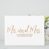 "Mr en Mrs." Weddenschap | Stijlvol koper (Staand voorkant)