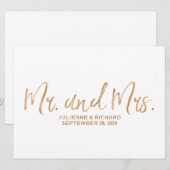 "Mr en Mrs." Weddenschap | Stijlvol koper (Voorkant / Achterkant)