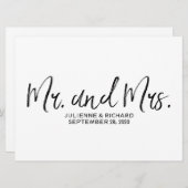 "Mr en Mrs." Weddenschap | Stijlvol papier (Voorkant / Achterkant)