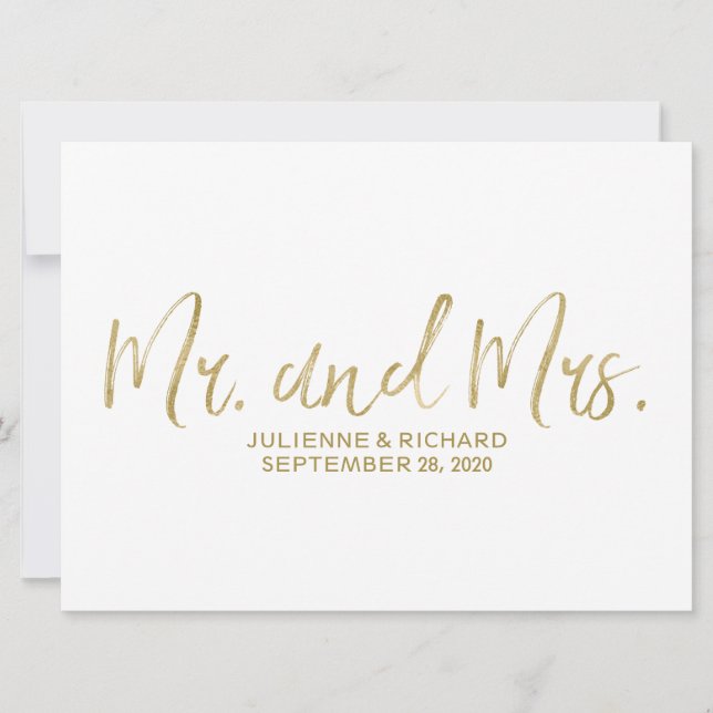 "Mr en Mrs." Weddenschap | Stijlvolle Golden (Voorkant)