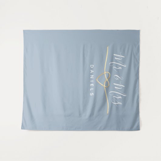 Mr en Mrs Wedding Achtergrond Wandkleed (Voorkant (horizontaal))