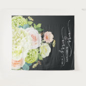 Mr en Mrs Wedding Backdrop Floral Banner Wandkleed (Voorkant (horizontaal))