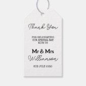 Mr en Mrs Wedding bedanken u zwart-wit Cadeaulabel (Voorkant)