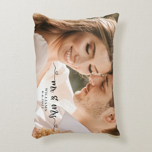 Mr en Mrs Wedding Couple Pillow Accent Kussen (Voorkant(Verticaal))