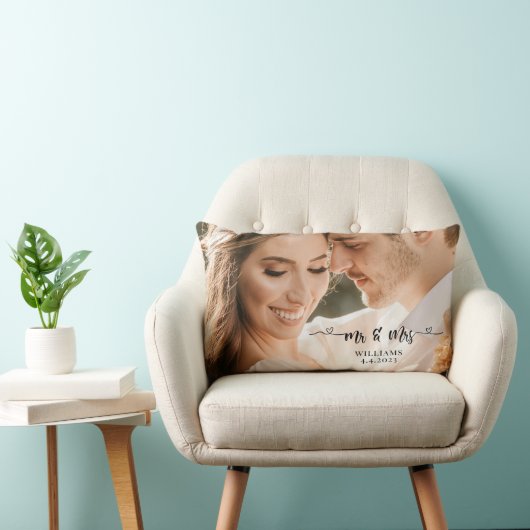 Mr en Mrs Wedding Couple Pillow Kussen (Stoel)