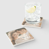 Mr en Mrs Wedding Couple Stenen Onderzetter (Zijkant)