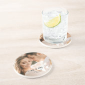 Mr en Mrs Wedding Couple Zandsteen Onderzetter (Zijkant)