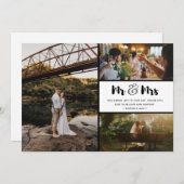 Mr en Mrs Wedding Dank u Foto Collage (Voorkant / Achterkant)