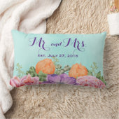 Mr en Mrs Wedding Date Waterverf Flowers Kussen (Deken)