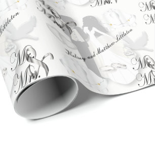 Mr en Mrs Wedding Design Cadeaupapier