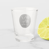 Mr en Mrs Wedding elegant monogrammed Shot Glas (Achterkant)