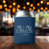 Mr en Mrs Wedding Favor Solid Navy Blue Blikjeskoeler