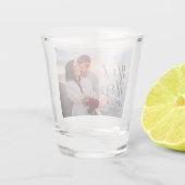 Mr en Mrs Wedding Foto gepersonaliseerd Shot Glas (Achterkant)