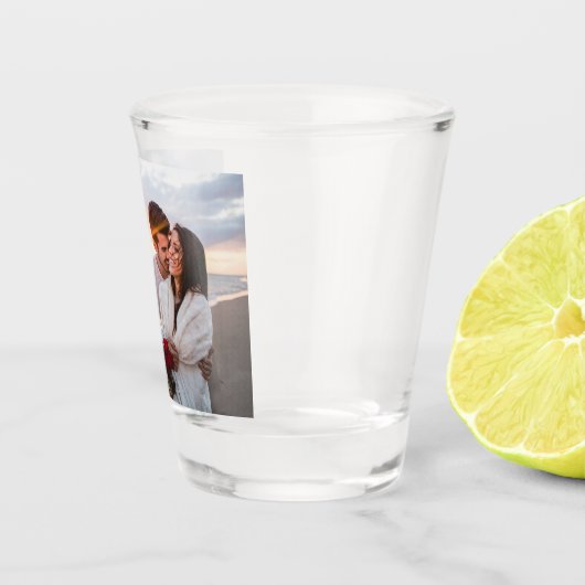 Mr en Mrs Wedding Foto gepersonaliseerd Shot Glas (Rechts)