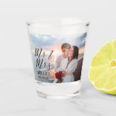 Mr en Mrs Wedding Foto gepersonaliseerd Shot Glas (Voorkant)