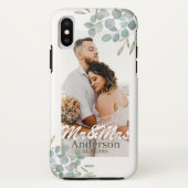 Mr en Mrs Wedding Foto Name Case-Mate iPhone Case (Achterkant)