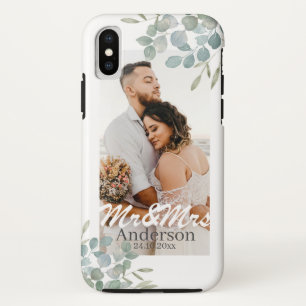 Mr en Mrs Wedding Foto Name Case-Mate iPhone Case