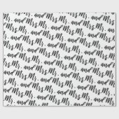 Mr en Mrs Wedding Gift Unieke Cadeaupapier (Vlak)