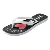 Mr en Mrs Wedding Honeymoon Heart Text Teenslippers (Schuin)