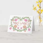 Mr en Mrs Wedding Kaart Gefeliciteerd Passen getro (Gele Bloem)