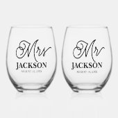 Mr en Mrs Wedding Keepomwille Wijnglas Zonder Voet (Voorkant)