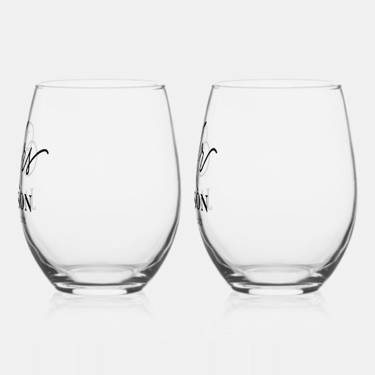 Mr en Mrs Wedding Keepomwille Wijnglas Zonder Voet (Links)