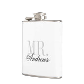 Mr en Mrs Wedding Monogram Heupfles (Links)