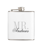 Mr en Mrs Wedding Monogram Heupfles (Voorkant)