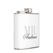 Mr en Mrs Wedding Monogram Heupfles (Rechts)
