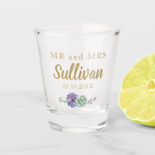 Mr en Mrs Wedding paarse vetplanten zijn voor idee Shot Glas
