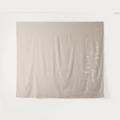 Mr en Mrs Wedding Photo Beige Banner Wandkleed (Voorkant (horizontaal))