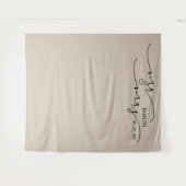 Mr en Mrs Wedding Photo Beige Banner Wandkleed (Voorkant (horizontaal))