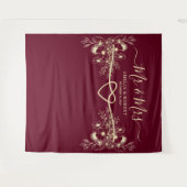 Mr en Mrs Wedding Photo Booth Achtergrond Wandkleed (Voorkant (horizontaal))