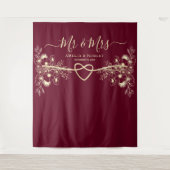 Mr en Mrs Wedding Photo Booth Achtergrond Wandkleed (Voorkant)