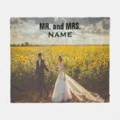 Mr en Mrs Wedding Photo Fleece Blanket (Voorkant (Horizontaal))