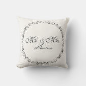 Mr en Mrs Wedding Pillow Kussen (Voorkant)