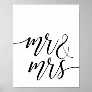 Mr en Mrs Wedding Poster
